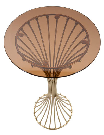 Table à piètement métallique doré avec base décorative – Style moderne Centur