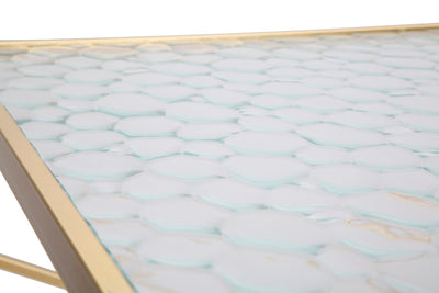 Tables d'appoint en métal doré avec plateau en verre – Glassy Coppia