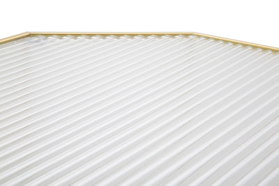 Lot de 2 tables d'appoint en verre avec cadre doré – New Glass