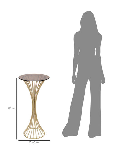 Table à piètement métallique doré avec base décorative – Style moderne Centur