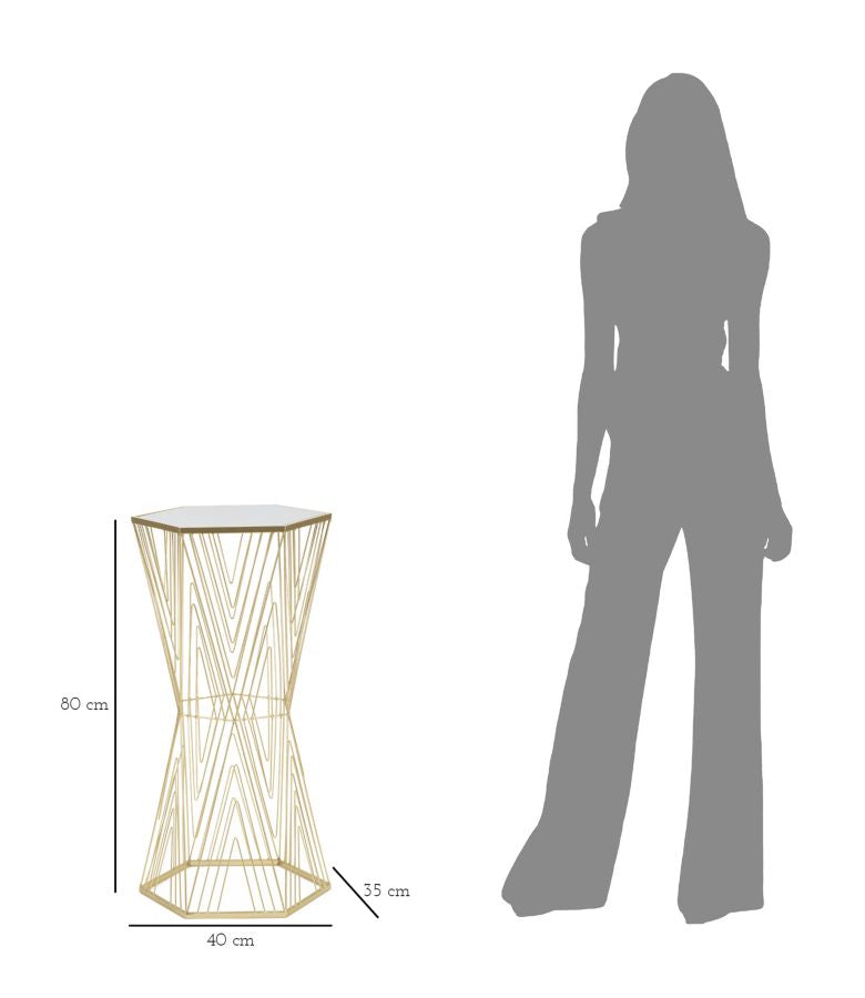 Table à piètement métallique doré – Lines 6 Modern Design