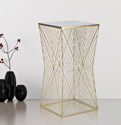 Table de bar en métal doré – Lines 4 Modern Design