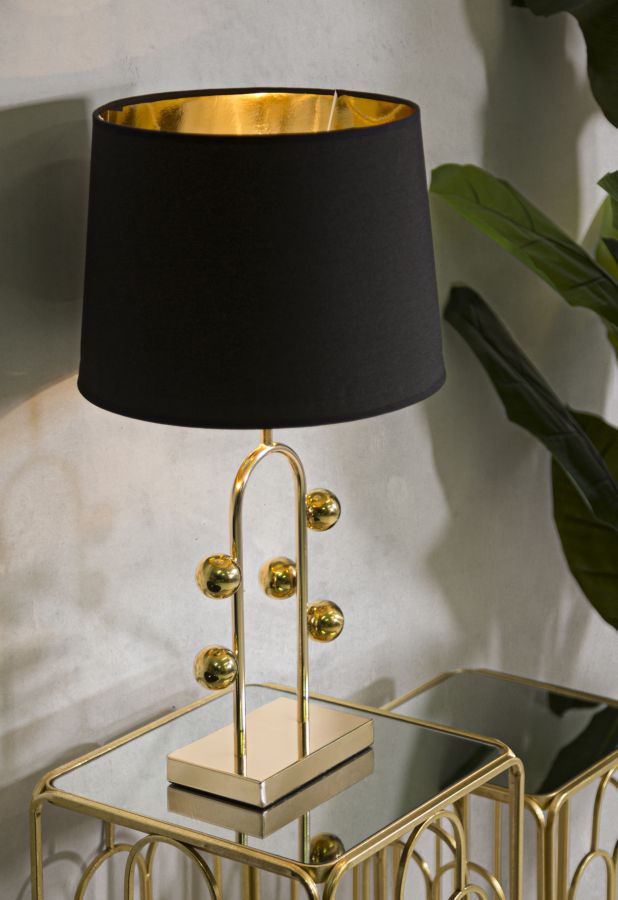 Lampe à poser moderne à bulles dorées et noires