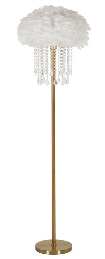 Lampadaire blanc style cristal avec abat-jour en tissu – Collection Diamon