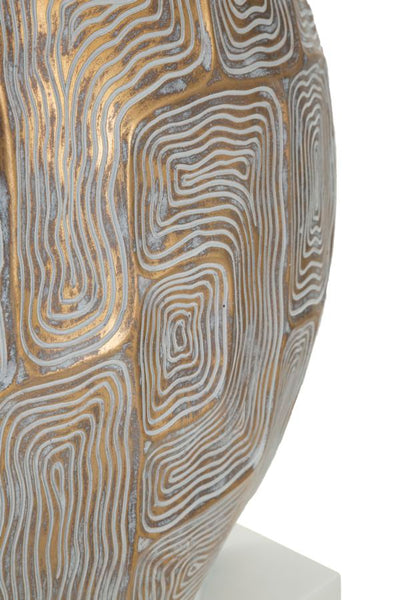 Lampe de table en tissu beige avec pied texturé – Design moderne Eclips