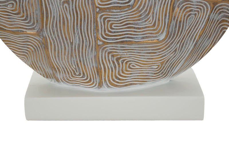 Lampe de table en tissu beige avec pied texturé – Design moderne Eclips