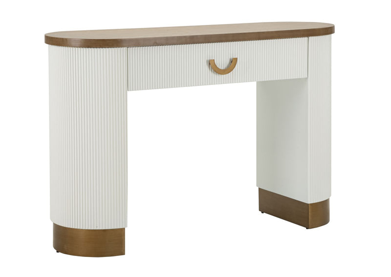 Console blanche avec accents en bois – Tolosa Modern Entryway