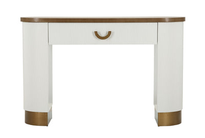 Console blanche avec accents en bois – Tolosa Modern Entryway