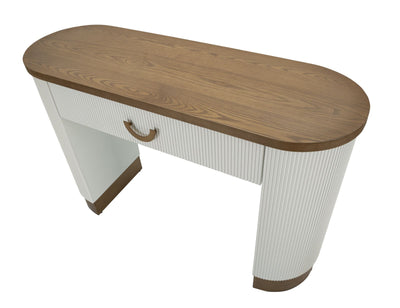Console blanche avec accents en bois – Tolosa Modern Entryway