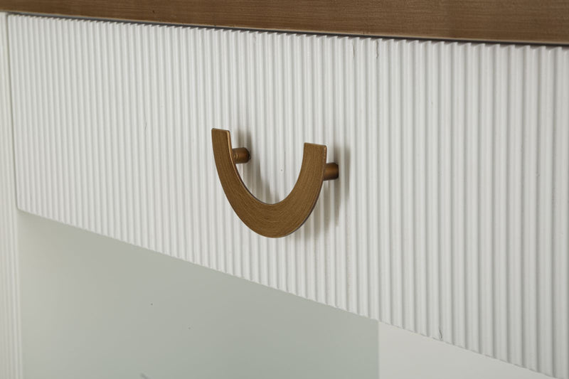 Console blanche avec accents en bois – Tolosa Modern Entryway