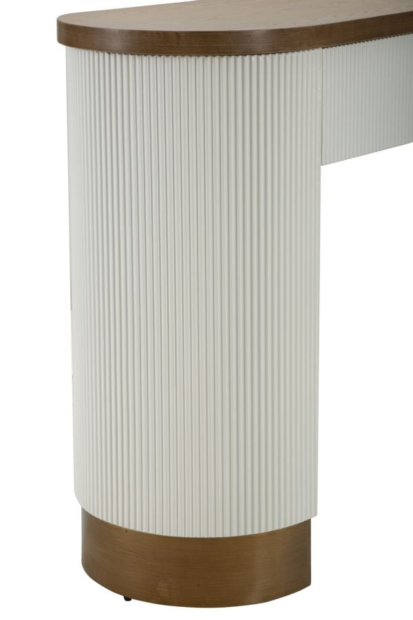 Console blanche avec accents en bois – Tolosa Modern Entryway