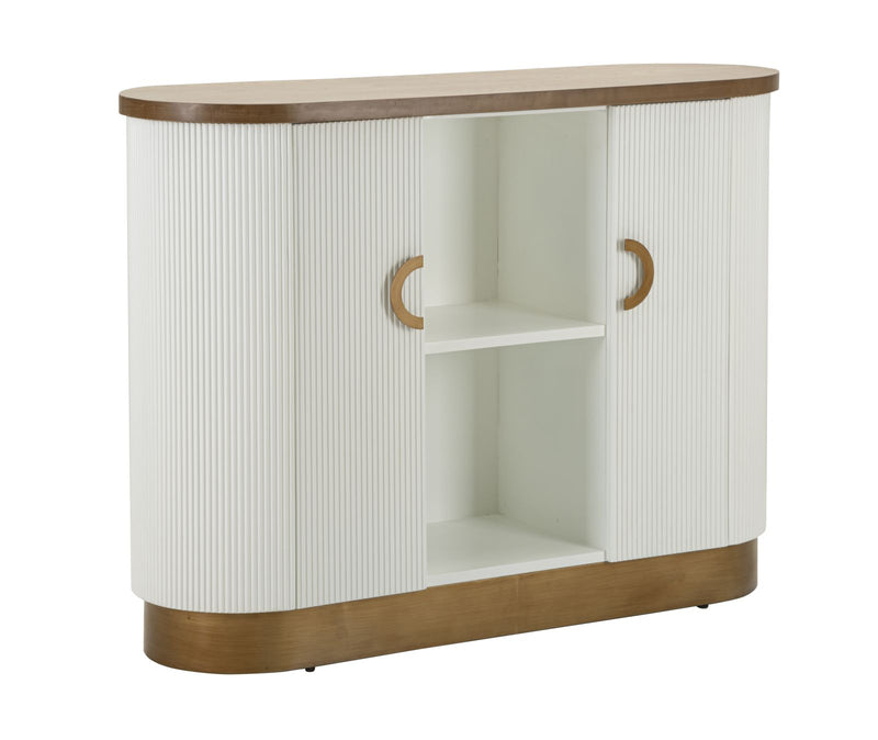 Armoire blanche avec accents en bois – Meubles de rangement Tolosa
