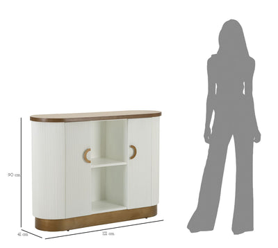 Armoire blanche avec accents en bois – Meubles de rangement Tolosa