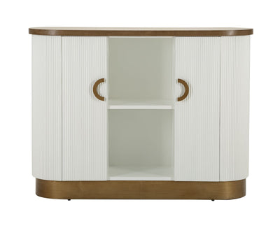 Armoire blanche avec accents en bois – Meubles de rangement Tolosa