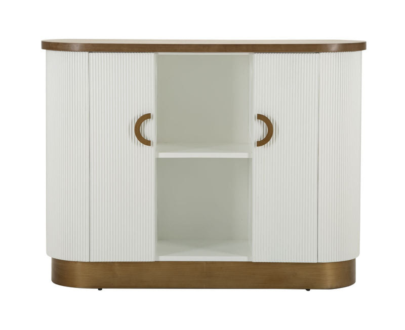 Armoire blanche avec accents en bois – Meubles de rangement Tolosa