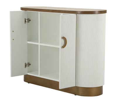 Armoire blanche avec accents en bois – Meubles de rangement Tolosa