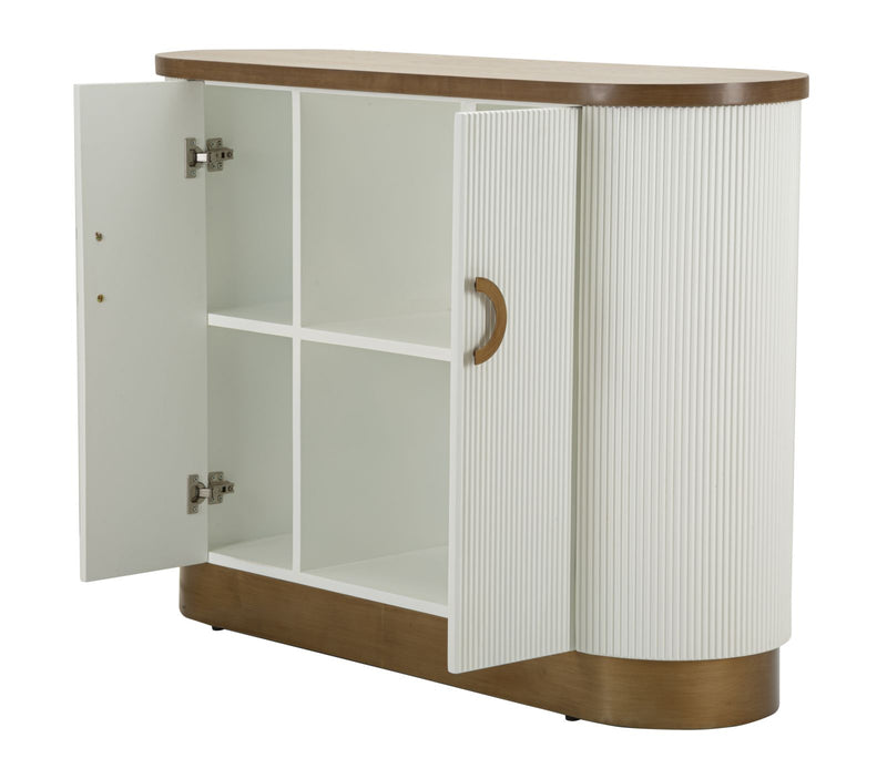 Armoire blanche avec accents en bois – Meubles de rangement Tolosa