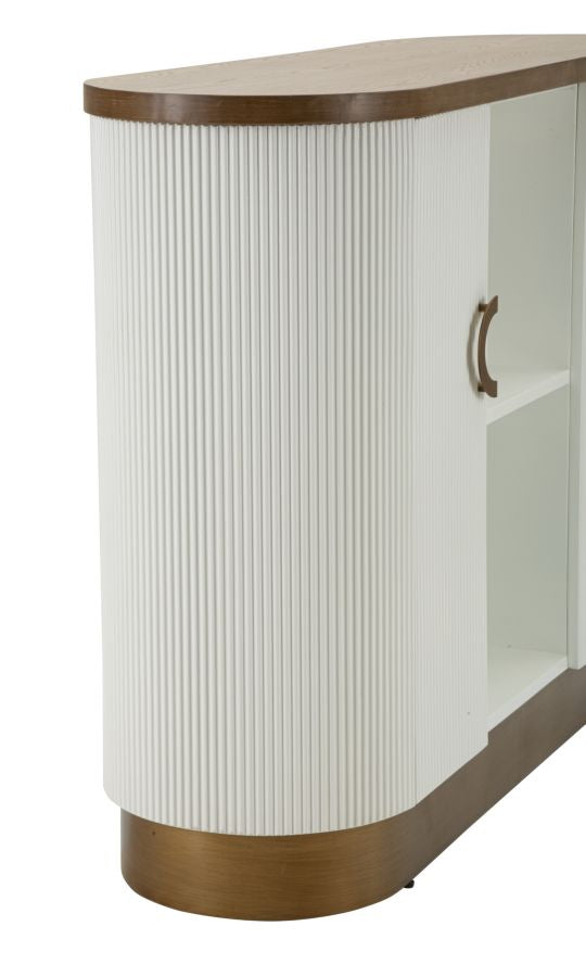 Armoire blanche avec accents en bois – Meubles de rangement Tolosa