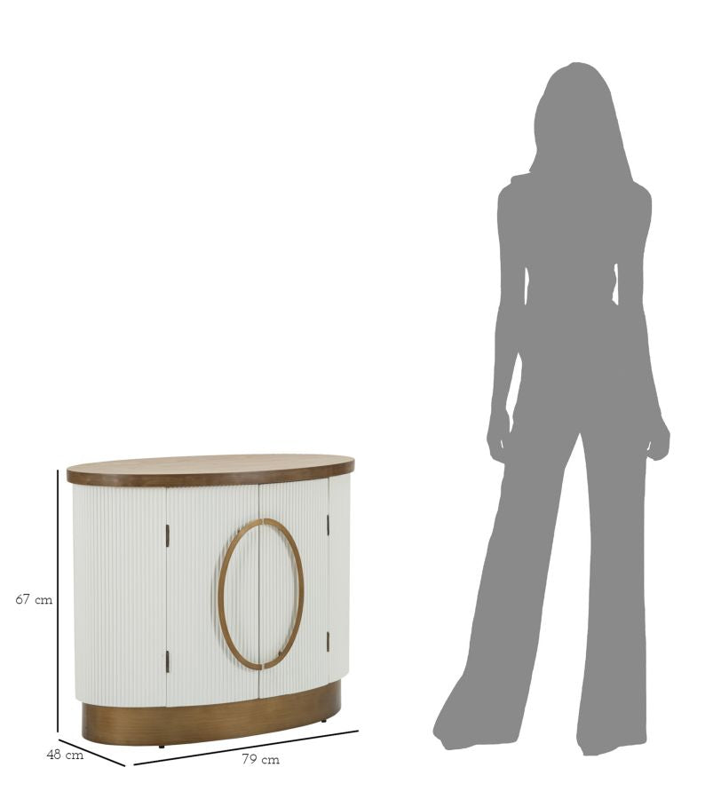 Armoire blanche à 2 portes avec accents en bois – Tolosa Collection