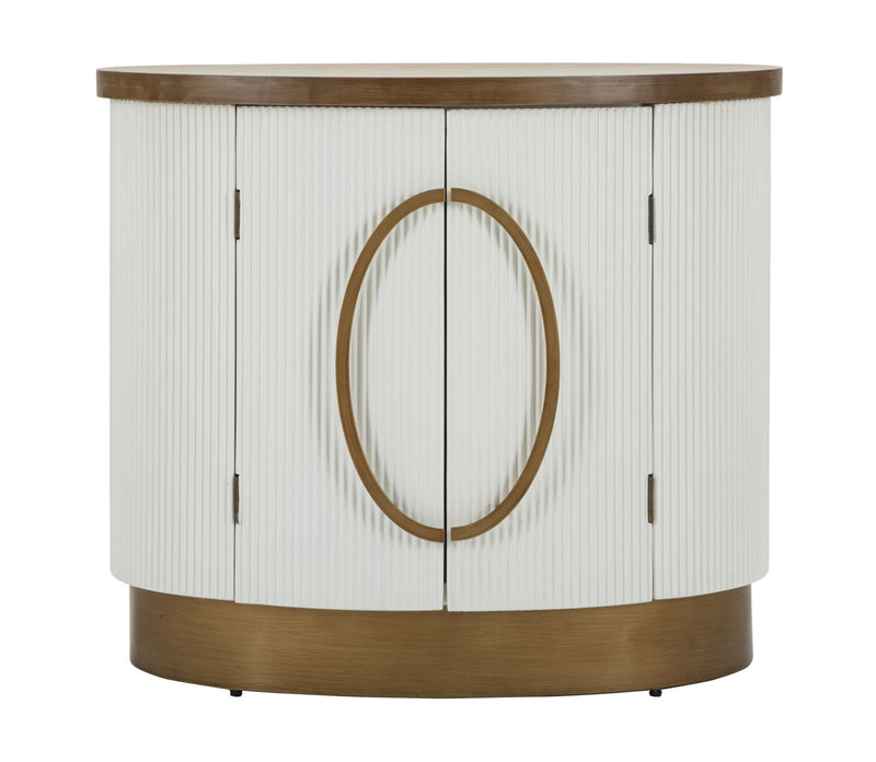 Armoire blanche à 2 portes avec accents en bois – Tolosa Collection
