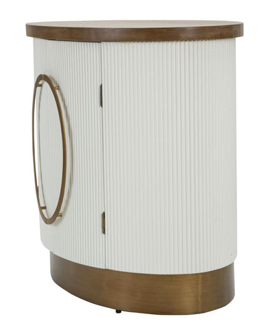 Armoire blanche à 2 portes avec accents en bois – Tolosa Collection