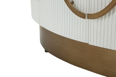 Armoire blanche à 2 portes avec accents en bois – Tolosa Collection