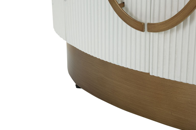 Armoire blanche à 2 portes avec accents en bois – Tolosa Collection