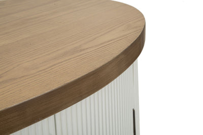 Armoire blanche à 2 portes avec accents en bois – Tolosa Collection