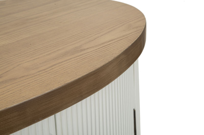 Armoire blanche à 2 portes avec accents en bois – Tolosa Collection