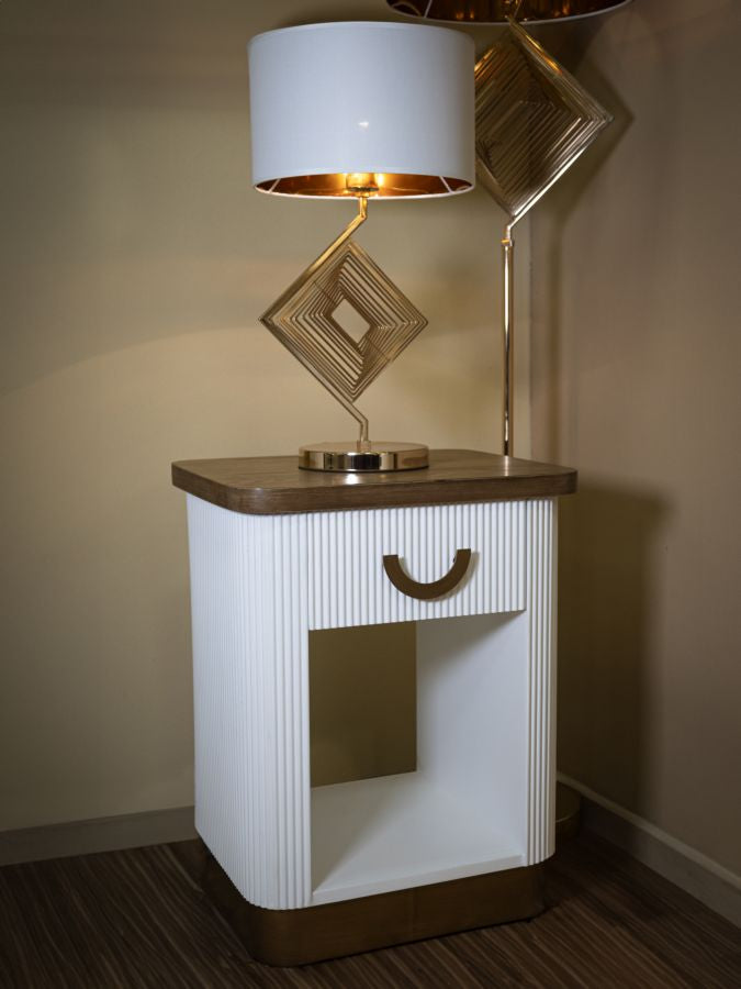 Table de chevet blanche avec tiroir – Table de chevet Tolosa