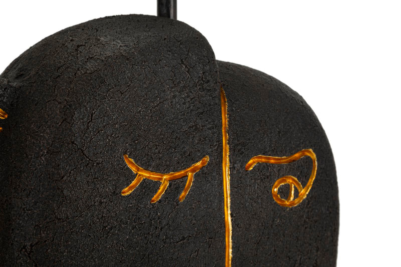 Lampe de table de style tribal marron avec pied décoratif – Accent moderne