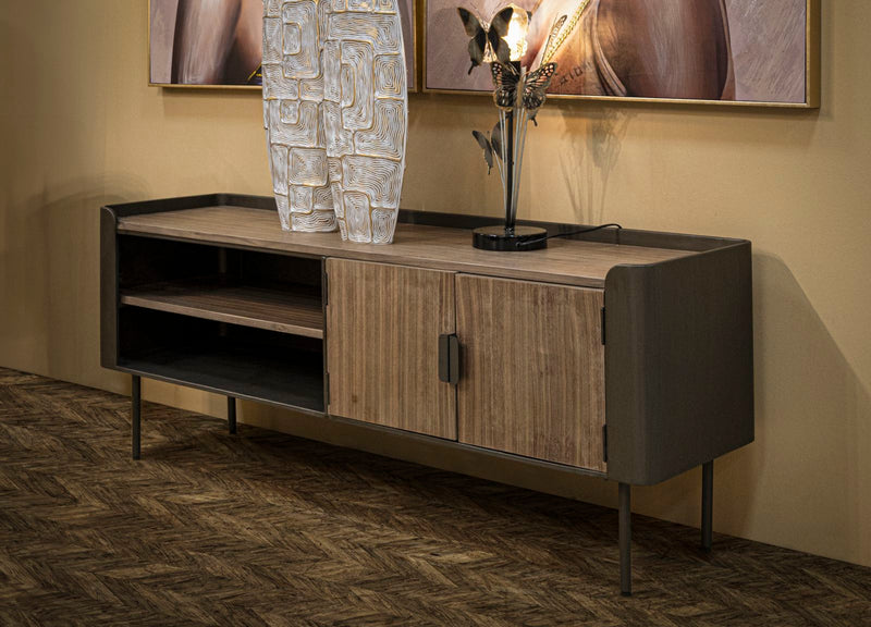 Meuble TV en bois avec rangement – Meuble multimédia Toronto