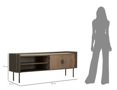 Meuble TV en bois avec rangement – Meuble multimédia Toronto