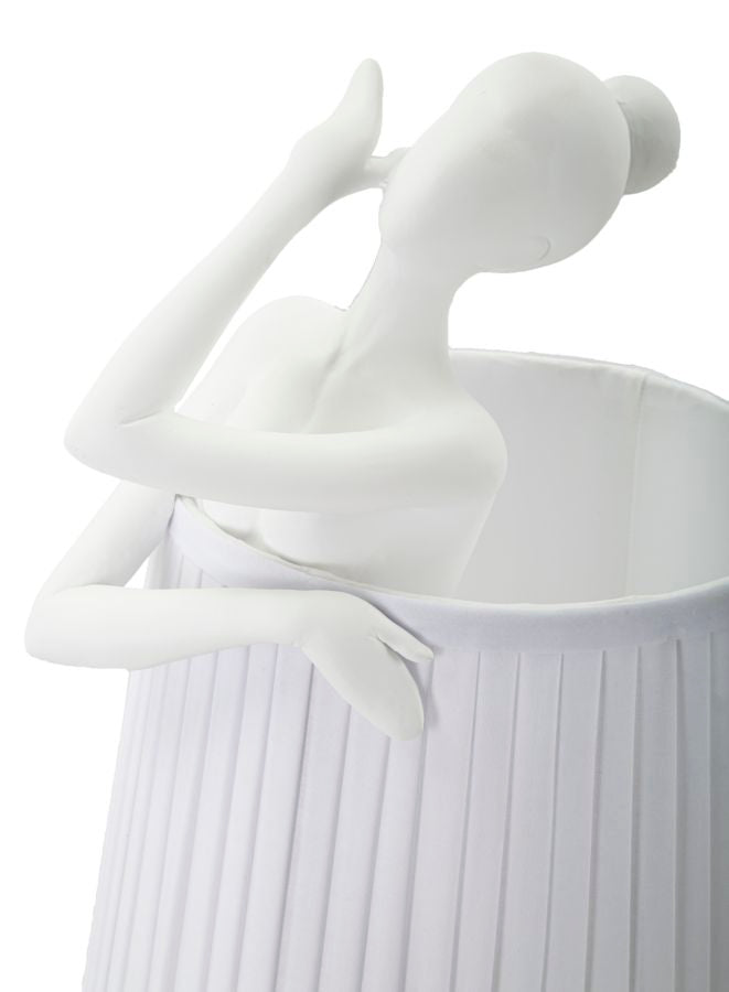 Lampe de table blanche avec sculpture de ballet et abat-jour en tissu – Artistic Accent