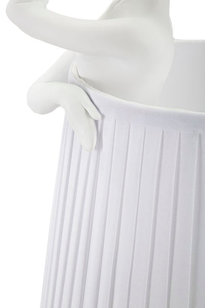 Lampe de table blanche avec sculpture de ballet et abat-jour en tissu – Artistic Accent