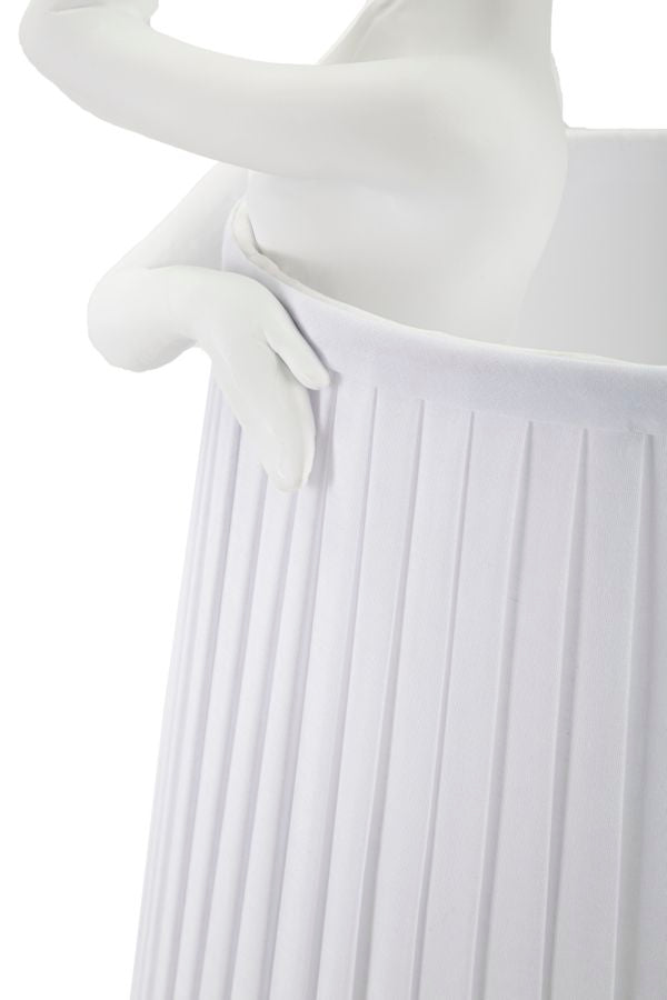 Lampe de table blanche avec sculpture de ballet et abat-jour en tissu – Artistic Accent