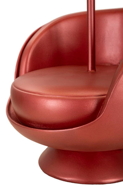 Lampe de table rouge de style milieu du siècle avec abat-jour en tissu – touche rétro