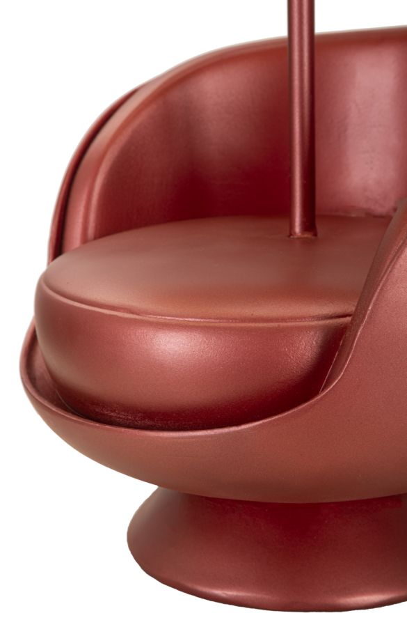 Lampe de table rouge de style milieu du siècle avec abat-jour en tissu – touche rétro