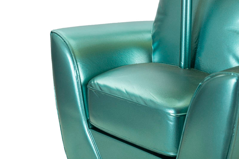 Lampe de table turquoise de style milieu du siècle avec abat-jour en tissu