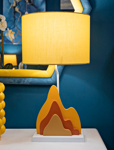 Lampe de table moderne jaune avec abat-jour en tissu – Collection Color