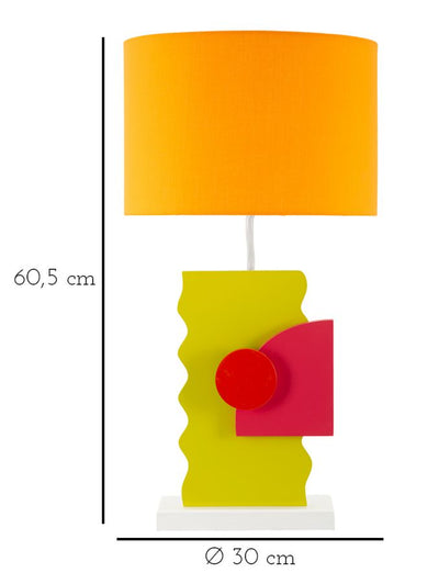 Lampe de table moderne orange avec abat-jour en tissu – Collection Color