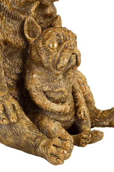 Lampe de table sculpture lapin dorée avec abat-jour blanc – Accent moderne