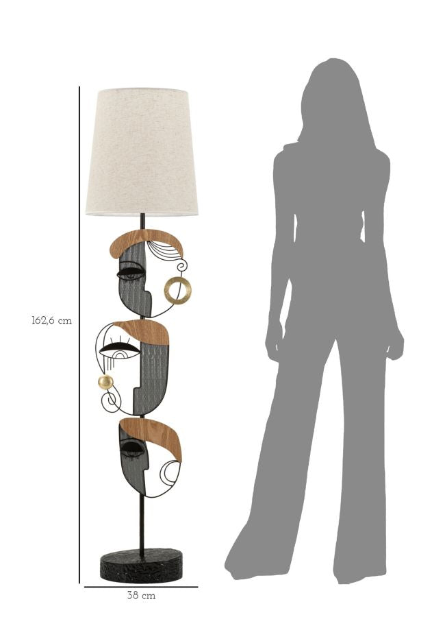 Lampe de table sculpturale argentée avec abat-jour en tissu – Picassy Design