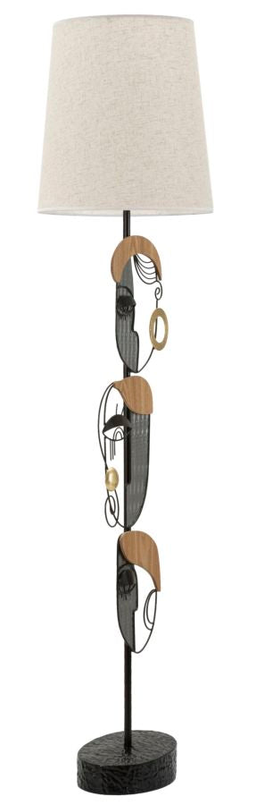 Lampe de table sculpturale argentée avec abat-jour en tissu – Picassy Design