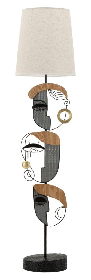 Lampe de table sculpturale argentée avec abat-jour en tissu – Picassy Design