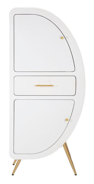 Armoire blanche à 2 portes avec pieds en bois – Meuble de rangement Venus