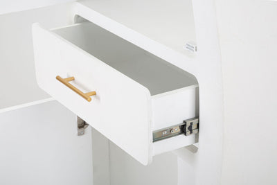 Armoire blanche à 2 portes avec pieds en bois – Meuble de rangement Venus