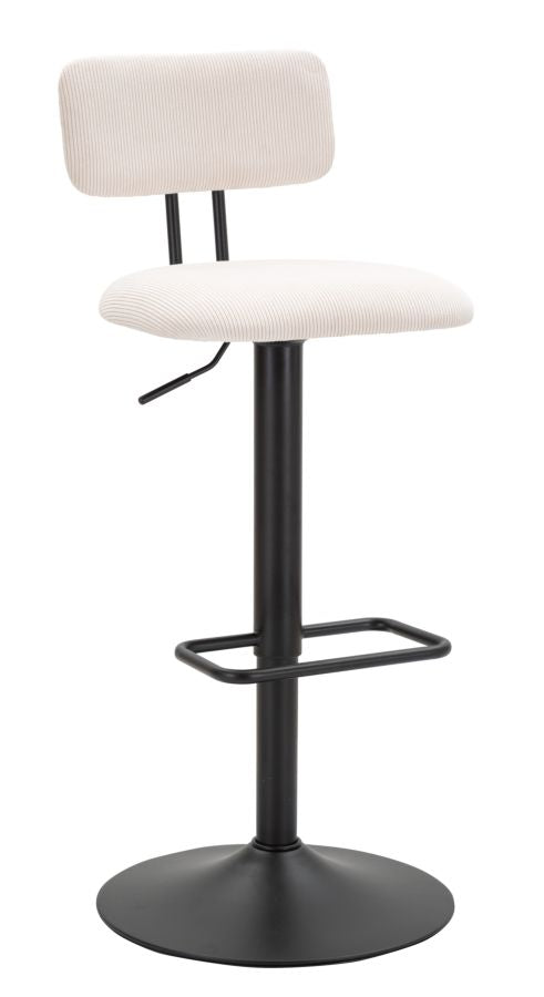 Tabouret de bar blanc réglable avec élévateur – Collection Light
