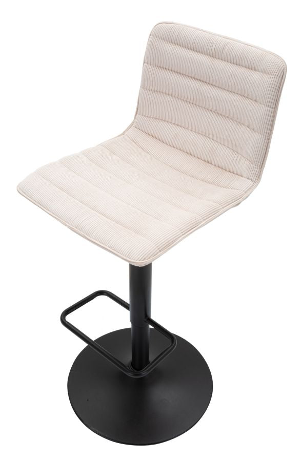 Tabouret de bar blanc réglable avec mécanisme de levage – High Collection