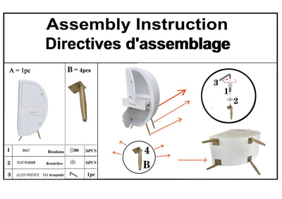 Armoire blanche à 2 portes avec pieds en bois – Meuble de rangement Venus
